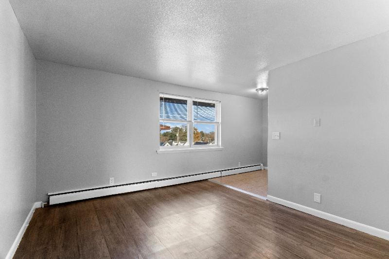 Living room with double window